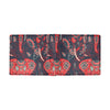 Red Indian Elephant Pattern Men's ID Card Wallet