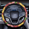 Daisy Gerbera Print Pattern Steering Wheel Cover with Elastic Edge