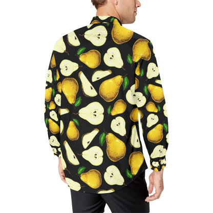 Pear Pattern Print Design PE01 Men's Long Sleeve Shirt
