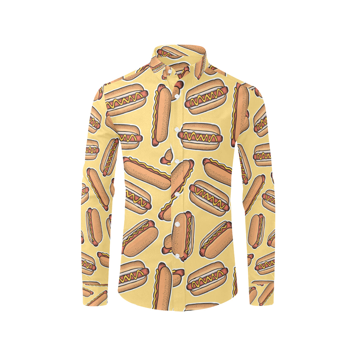 Hot Dog Pattern Print Design 01 Men's Long Sleeve Shirt
