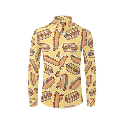 Hot Dog Pattern Print Design 01 Men's Long Sleeve Shirt