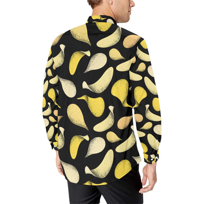 Potato Pattern Print Design A02 Men's Long Sleeve Shirt