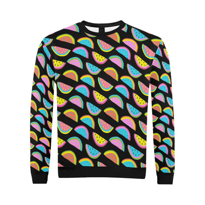 Watermelon Pattern Print Design WM08 Men Long Sleeve Sweatshirt