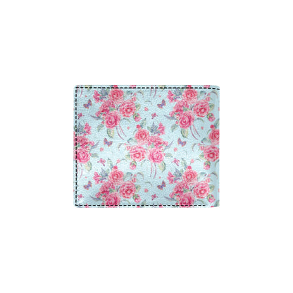 Camellia Pattern Print Design 01 Men's ID Card Wallet