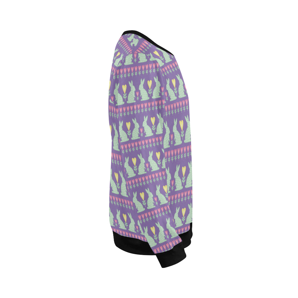 Rabbit Pattern Print Design RB01 Men Long Sleeve Sweatshirt