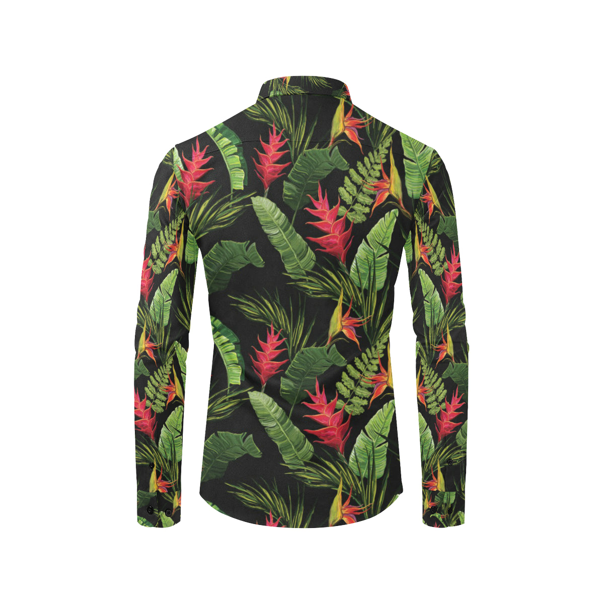 Bird Of Paradise Pattern Print Design BOP010 Men's Long Sleeve Shirt