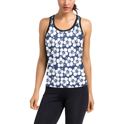 Hibiscus Pattern Print Design HB013 Women's Racerback Tank Top