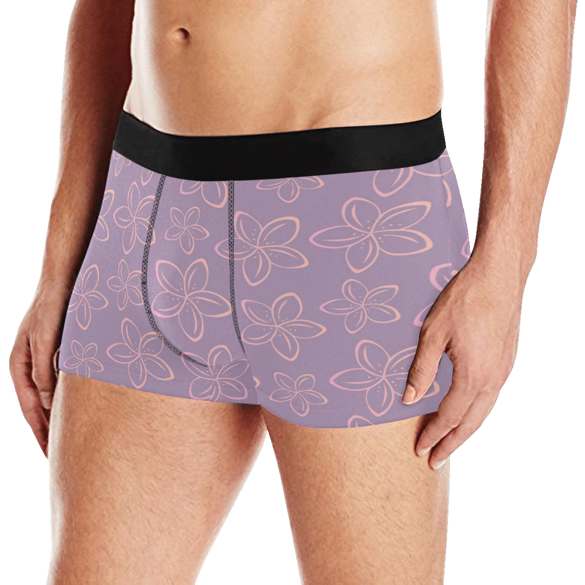 Plumeria Pattern Print Design A01 Men's Boxer Briefs