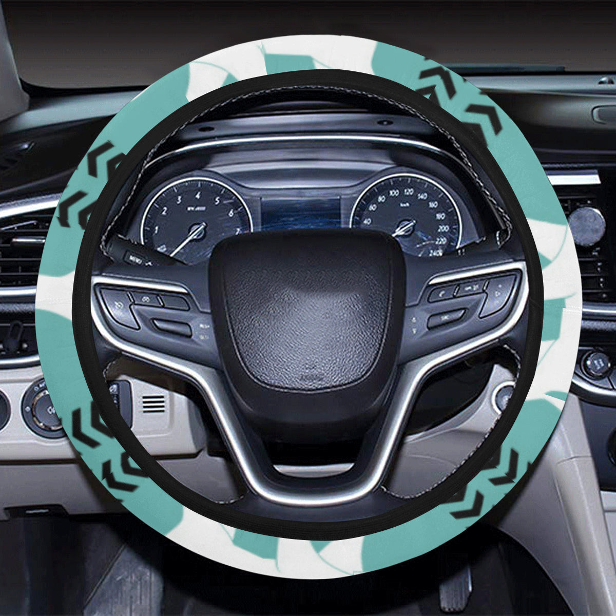 Polar Bear Pattern Print Design A05 Steering Wheel Cover with Elastic Edge