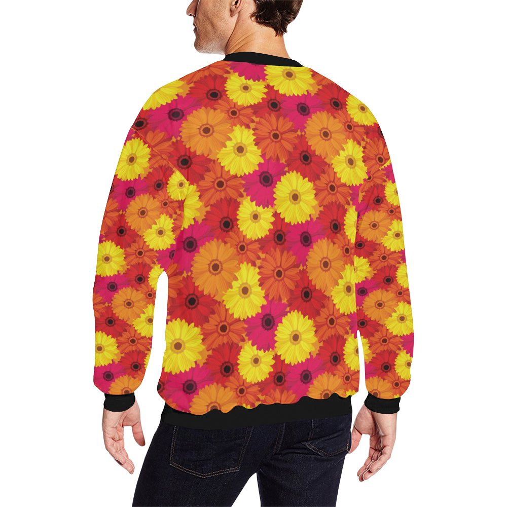Gerberas Pattern Print Design GB05 Men Long Sleeve Sweatshirt