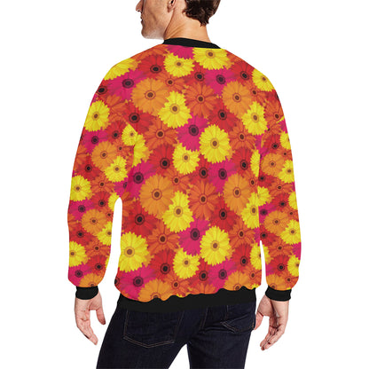 Gerberas Pattern Print Design GB05 Men Long Sleeve Sweatshirt