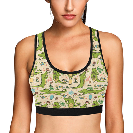 Alligator Pattern Print Design 01 Sports Bra