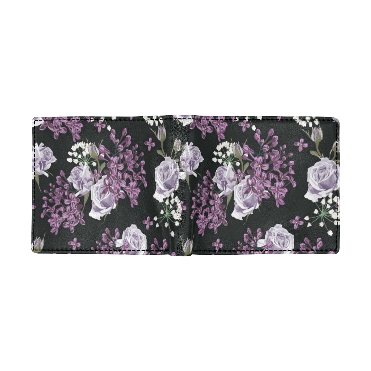 Lilac Pattern Print Design LI04 Men's ID Card Wallet