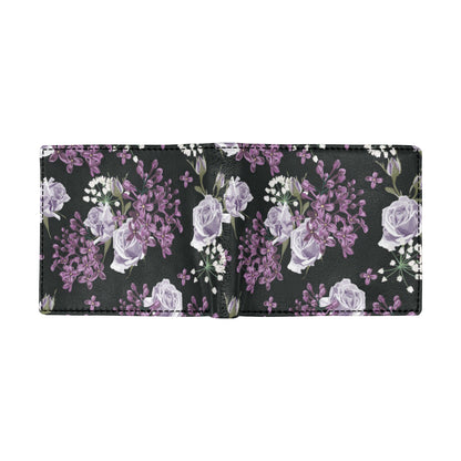 Lilac Pattern Print Design LI04 Men's ID Card Wallet