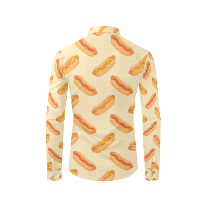 Hot Dog Pattern Print Design 05 Men's Long Sleeve Shirt