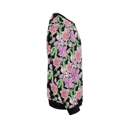 Peony Pattern Print Design PE08 Men Long Sleeve Sweatshirt