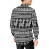 Llama Aztec Style Pattern Print Design 01 Men's Long Sleeve Shirt