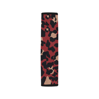 Cheetah Red Print Pattern Car Seat Belt Cover