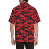 Camo Red Pattern Print Design 03 Men's Hawaiian Shirt