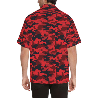 Camo Red Pattern Print Design 03 Men's Hawaiian Shirt