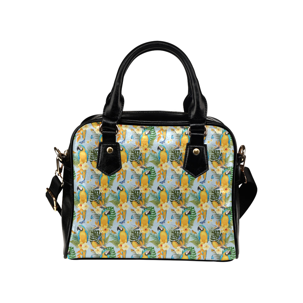 Parrot Pattern Print Design A04 Shoulder Handbag