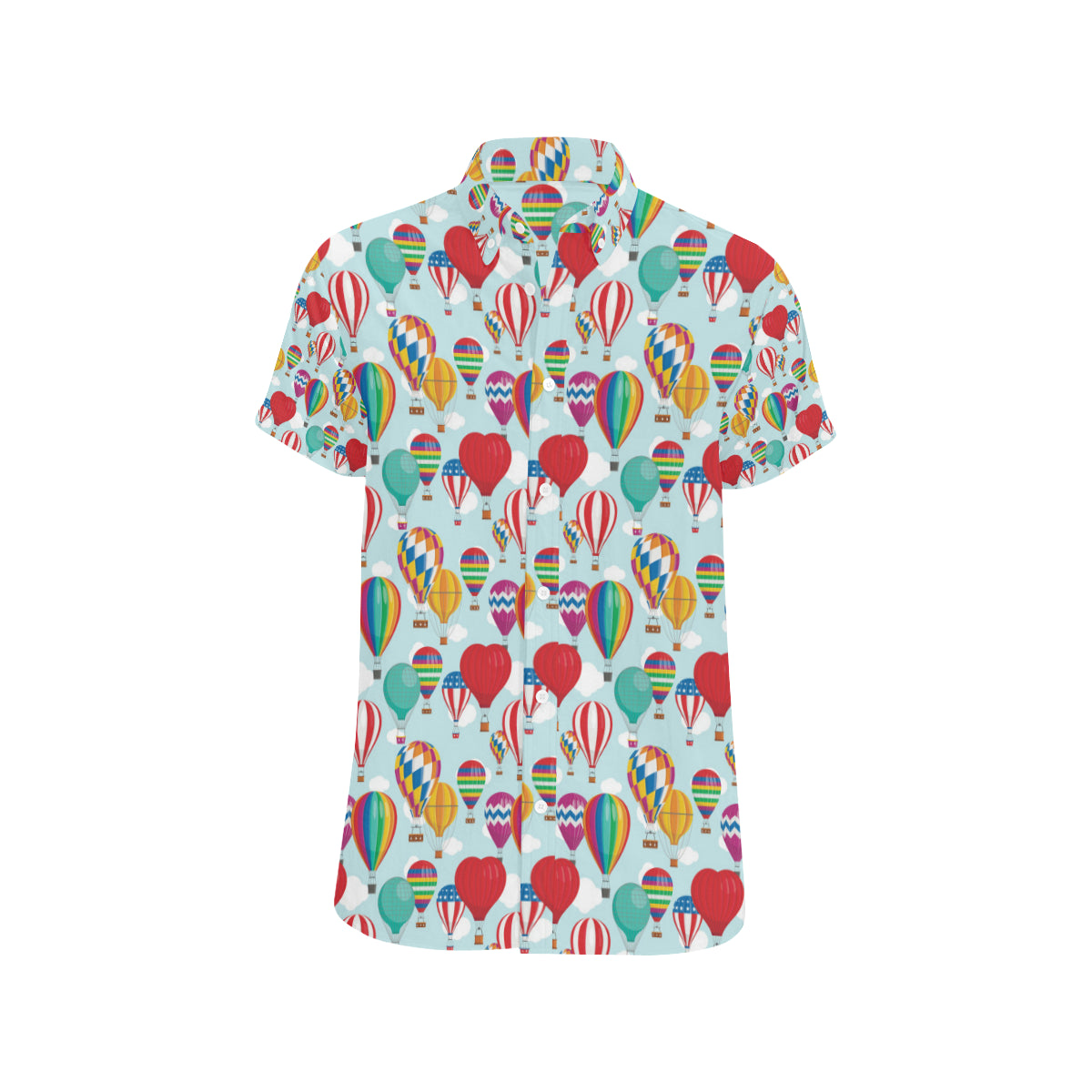Ballon Pattern Print Design 07 Men's Short Sleeve Button Up Shirt
