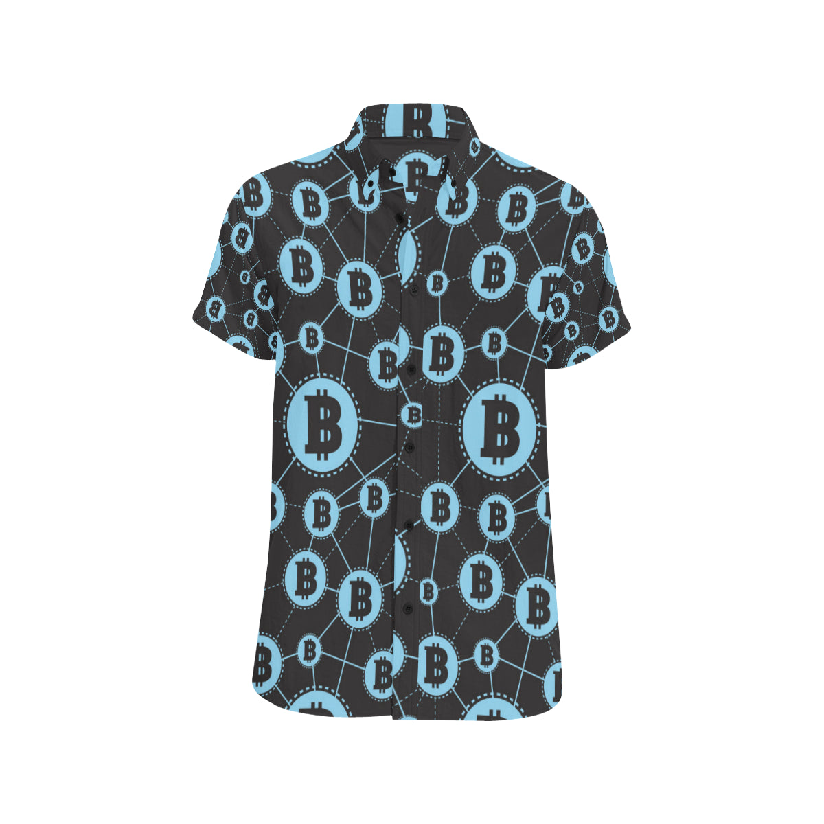 Cryptocurrency Pattern Print Design 02 Men's Short Sleeve Button Up Shirt