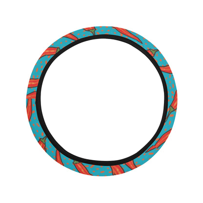 Chilli Pepper Pattern Print Design 05 Steering Wheel Cover with Elastic Edge