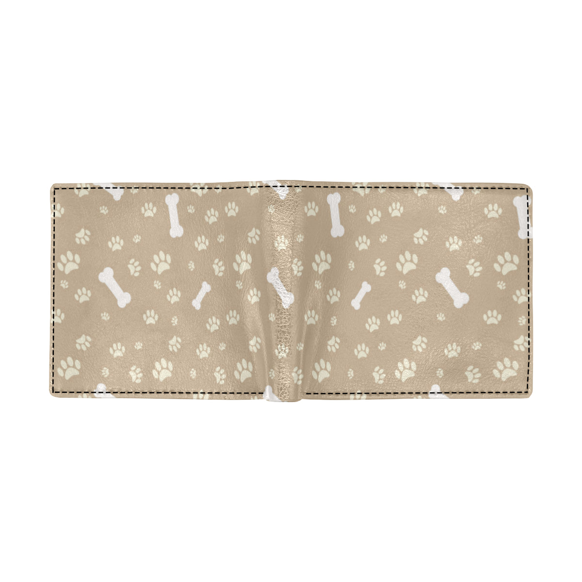 Dog Bone Paw Pattern Print Design 01 Men's ID Card Wallet