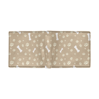 Dog Bone Paw Pattern Print Design 01 Men's ID Card Wallet