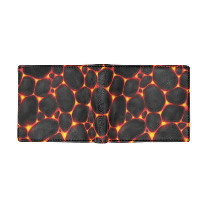 Lava Pattern Print Design 01 Men's ID Card Wallet