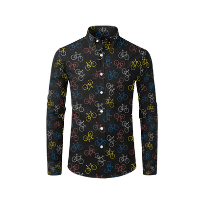 Bicycle Pattern Print Design 03 Men's Long Sleeve Shirt