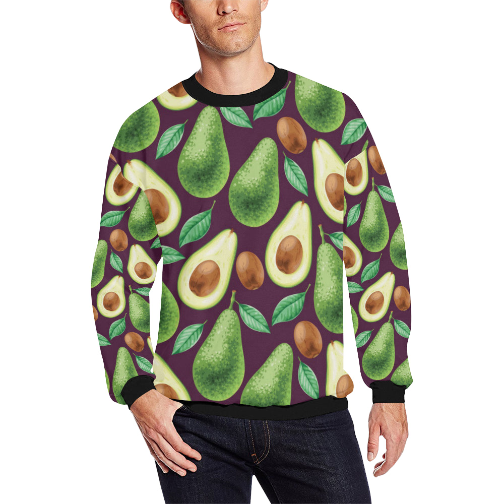 Avocado Pattern Print Design AC08 Men Long Sleeve Sweatshirt