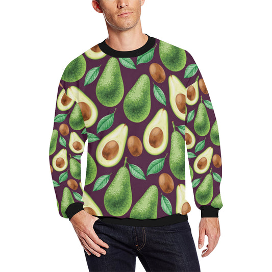 Avocado Pattern Print Design AC08 Men Long Sleeve Sweatshirt