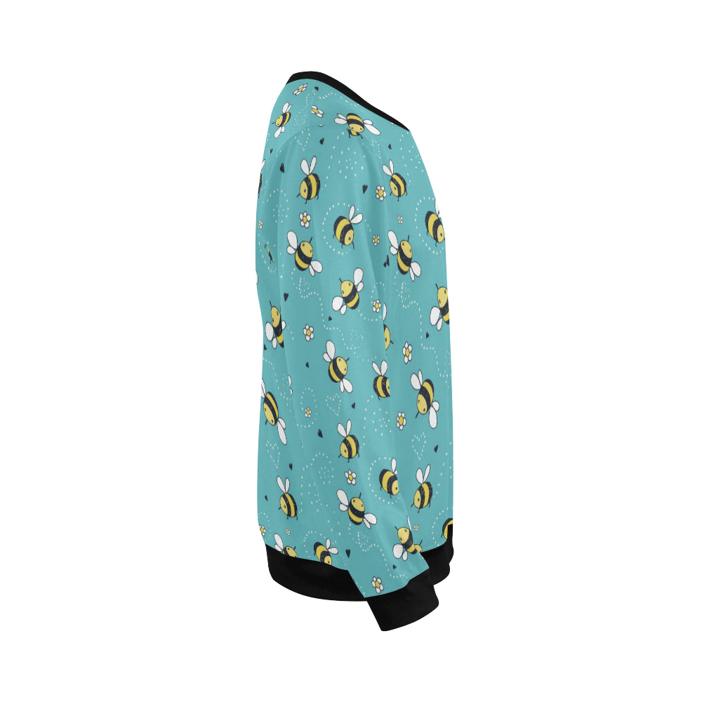 Bee Pattern Print Design BEE02 Men Long Sleeve Sweatshirt