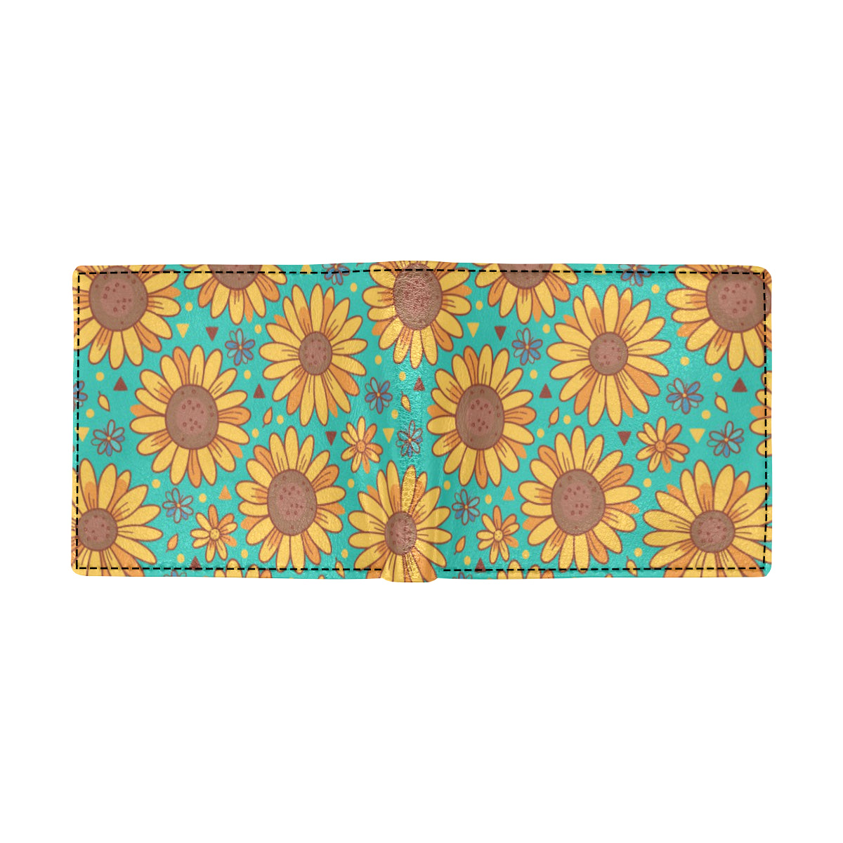 Sunflower Pattern Print Design SF013 Men's ID Card Wallet