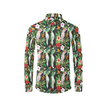 Tropical Flower Pattern Print Design TF03 Men's Long Sleeve Shirt
