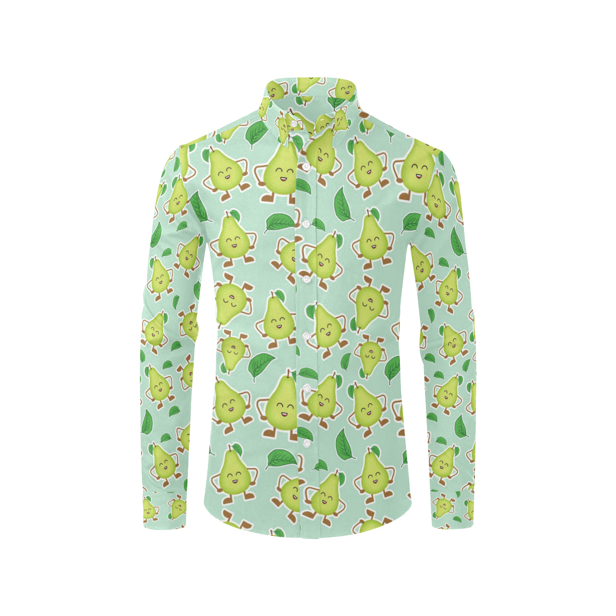 Avocado Pattern Print Design AC011 Men's Long Sleeve Shirt