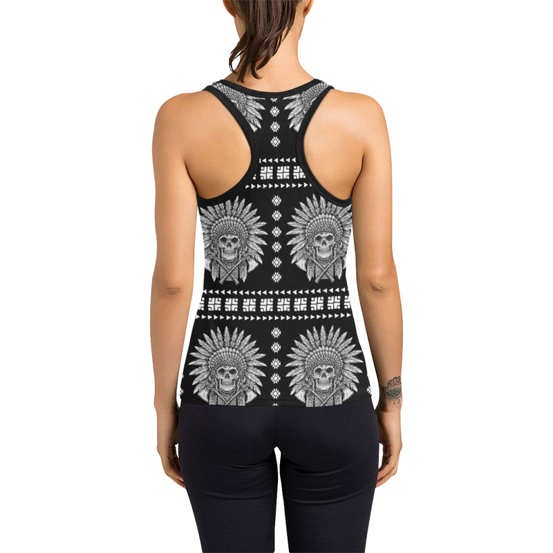 Native American Indian Skull Women's Racerback Tank Top