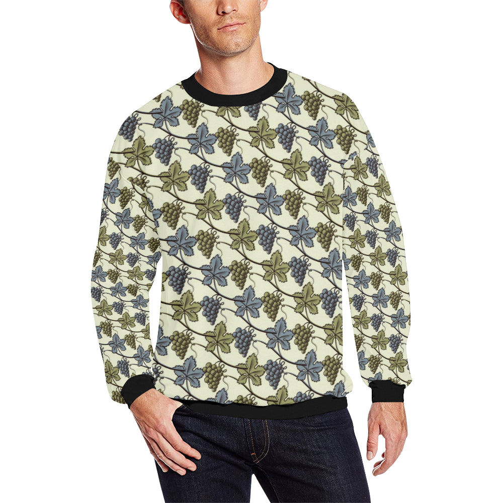 Grape Pattern Print Design GP03 Men Long Sleeve Sweatshirt
