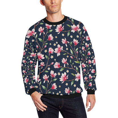 Magnolia Pattern Print Design MAG09 Men Long Sleeve Sweatshirt
