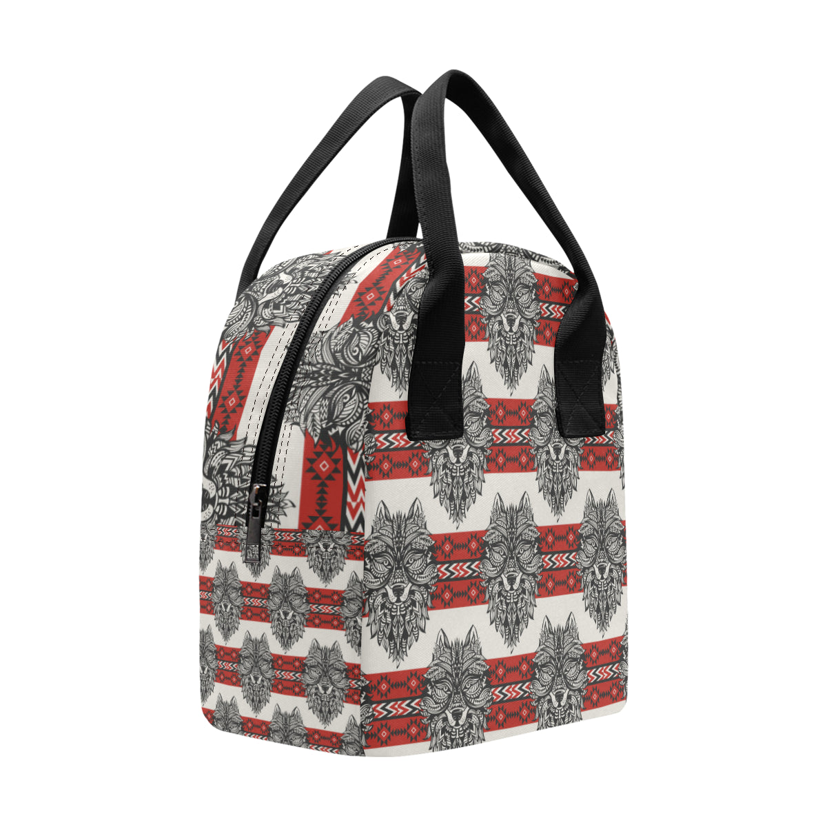 Native Indian Wolf Insulated Lunch Bag