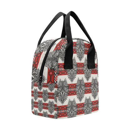 Native Indian Wolf Insulated Lunch Bag