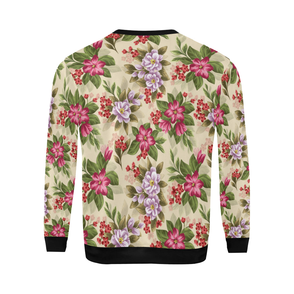 Summer Floral Pattern Print Design SF08 Men Long Sleeve Sweatshirt