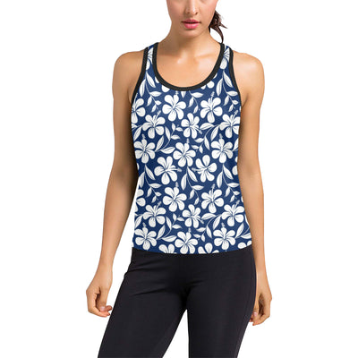 Hibiscus Pattern Print Design HB031 Women's Racerback Tank Top