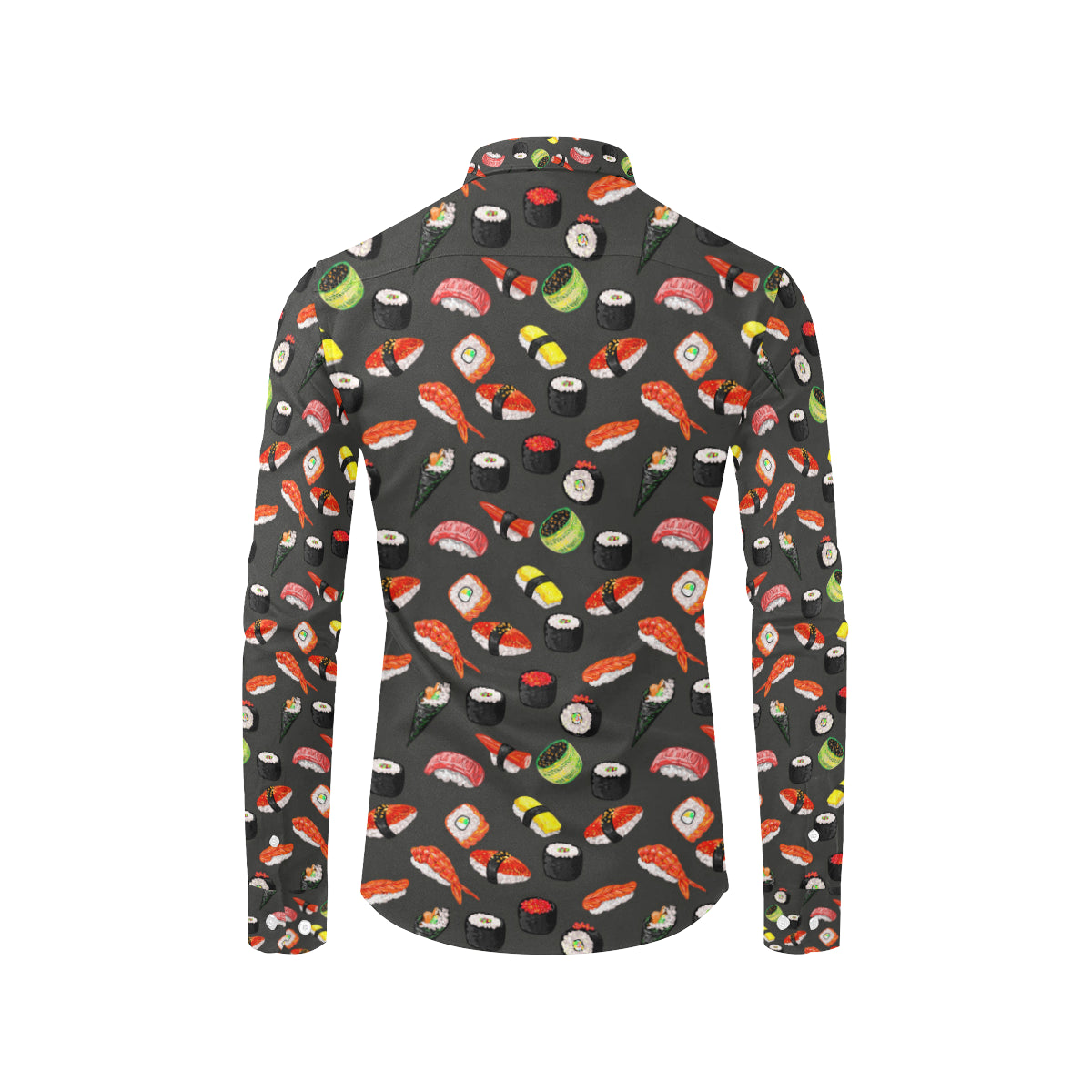 Sushi Design Print Men's Long Sleeve Shirt