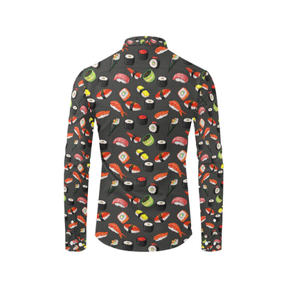 Sushi Design Print Men's Long Sleeve Shirt
