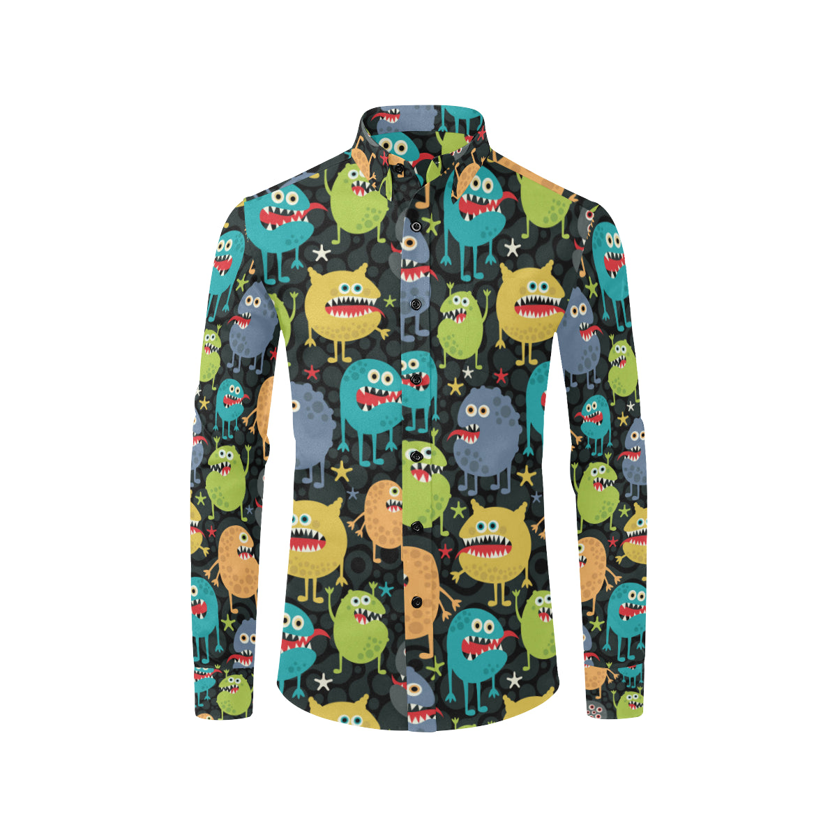 Monster Pattern Print Design 01 Men's Long Sleeve Shirt