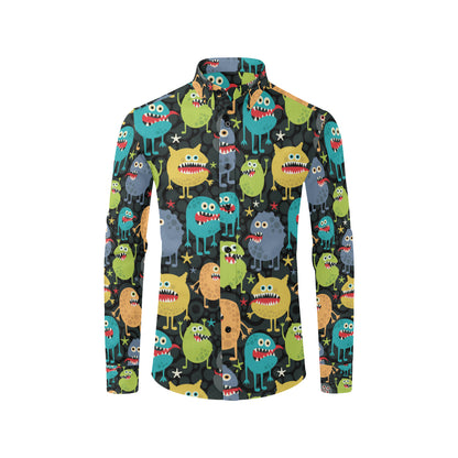 Monster Pattern Print Design 01 Men's Long Sleeve Shirt