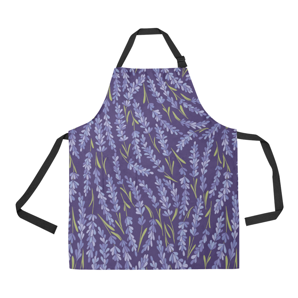 Lavender Pattern Print Design 03 Apron with Pocket